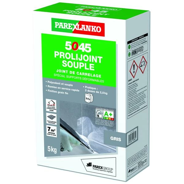Mortier Joint 5045 PROLIJOINT SOUPLE Gris Sac 5kg 1 Mortier Joint 5045 PROLIJOINT SOUPLE Gris Sac 5kg