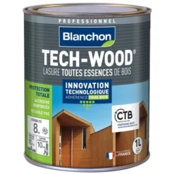 Lasure Bois TECH-WOOD Aspect Satiné Incolore Bidon(s) 1L