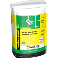 Mortier Joint WEBER JOINT FIN Blanc Pur Sac 5kg