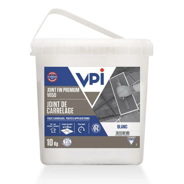 Mortier Joint V650 JOINT FIN PREMIUM Blanc Seau 10kg 1 Mortier Joint V650 JOINT FIN PREMIUM Blanc Seau 10kg
