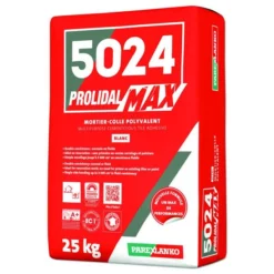 Mortier Colle Carrelage PROLIDAL MAX+5024 Blanc Sac 25kg C2 ET/EG