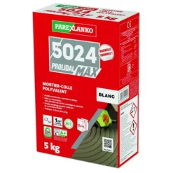 Mortier Colle Carrelage PROLIDAL MAX+5024 Blanc Paquet 5kg C2 ET/EG