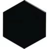 Faïence Hexagone INSPIRATION CIMENT Noir Brillant 17x15cm Ep.8mm
