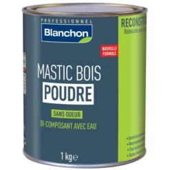 Mastic Bois De Rebouchage Poudre Blanc 1kg