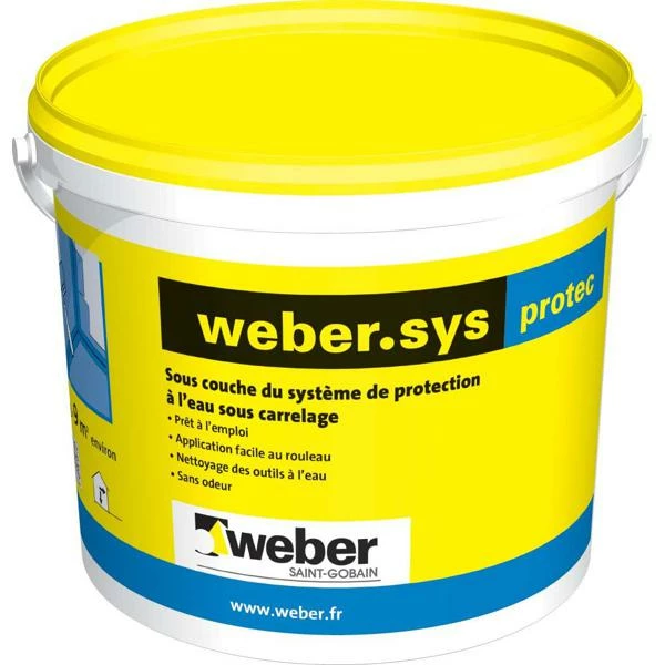 Système Protection à L’eau Sous Carrelage WEBER.SYS PROTECT Seau 7kg 1 Système Protection à L’eau Sous Carrelage WEBER.SYS PROTECT Seau 7kg