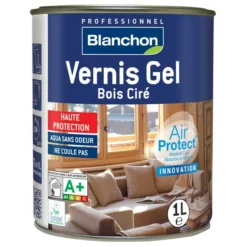 Vernis Bois GEL CIRE Exclusivement Intérieur Aqua PU Chêne Foncé 1L