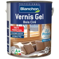 Vernis Bois GEL CIRE Exclusivement Intérieur Aqua PU Incolore 2,5L