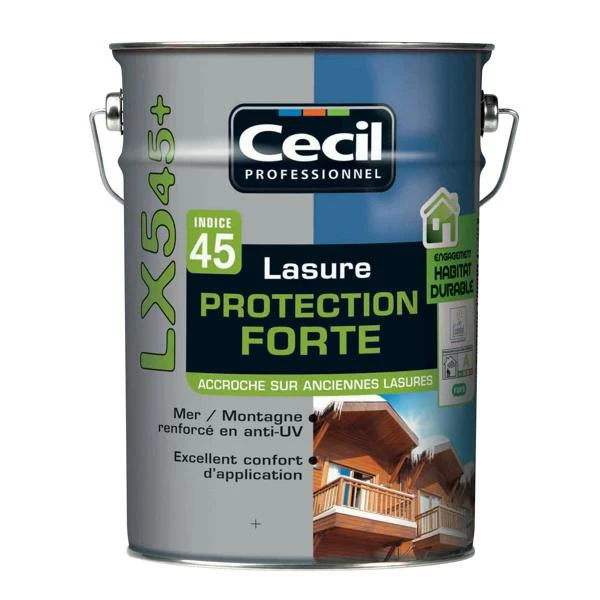 Lasure Protection Forte LX545+ Acrylique Satinée Chêne Doré Bidon 5L 1 Lasure Protection Forte LX545+ Acrylique Satinée Chêne Doré Bidon 5L