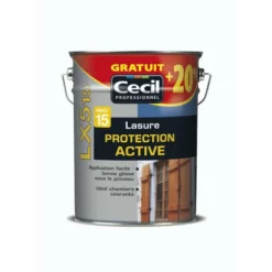 Lasure Protection Active LX 515 Acrylique Satinée Chêne Clair Bidon 6L